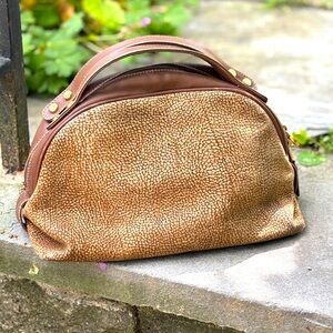 Borbonese  Vintage  “Potato” Bag Redwall Quail Suede
